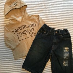 💙Infant Boy Timberland Hoodie & NWT CP Jeans